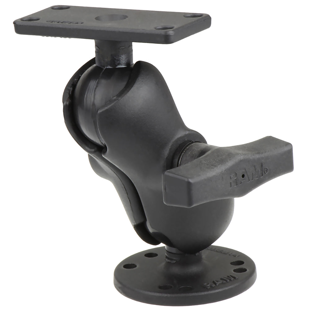 RAM Mount 15 Ball Mount w25 Round Base Short Arm 15 x 3 Plate fHumminbird Helix 5 Only