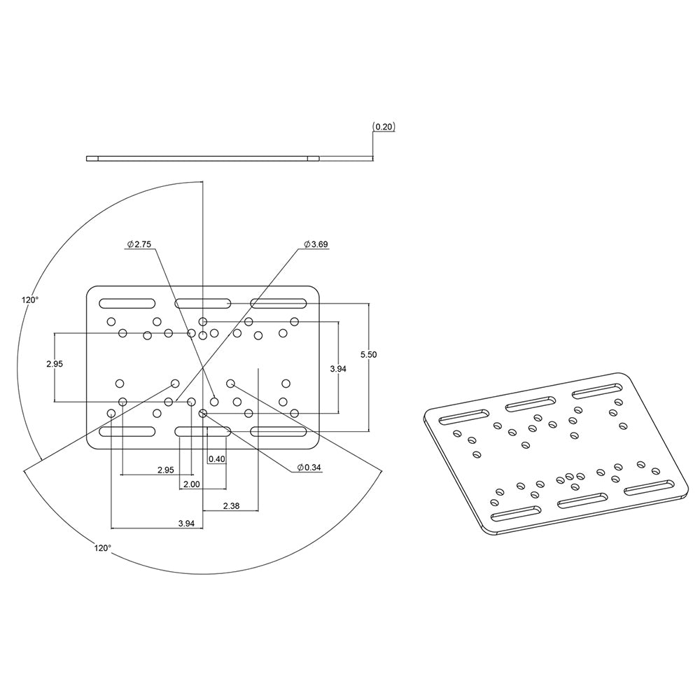 RAM Mount Forklift Overhead Guard Plate wD Size 225 Ball