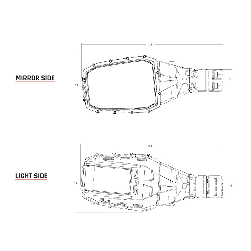 RIGID Industries Reflect Mirror Light Black Pair