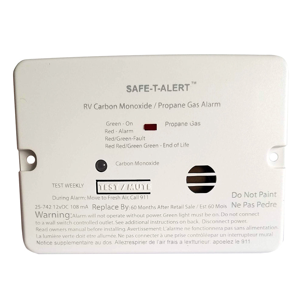 SafeTAlert Combo Carbon Monoxide Propane Alarm Flush Mount Mini White