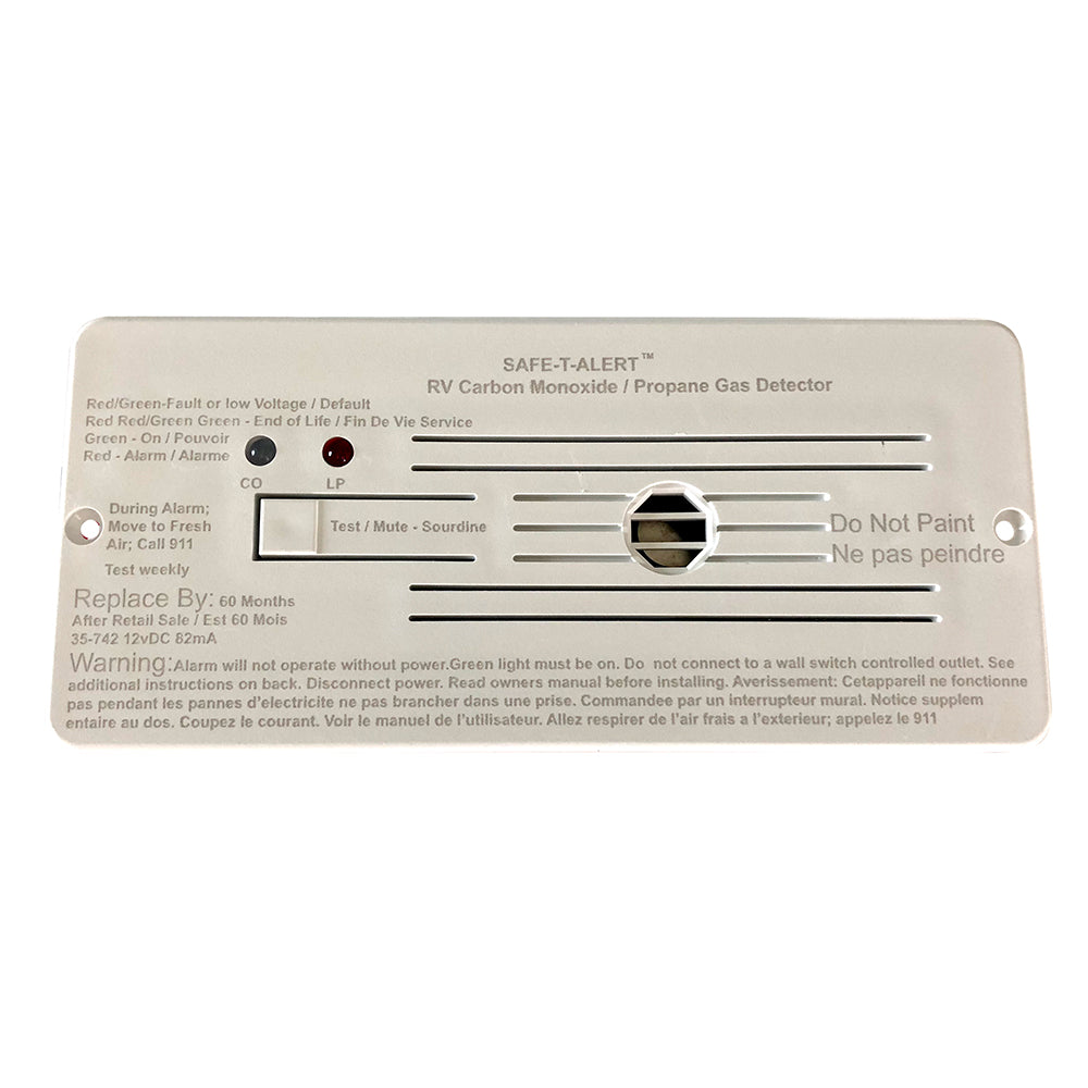 SafeTAlert Combo Carbon Monoxide Propane Alarms Flush Mount White