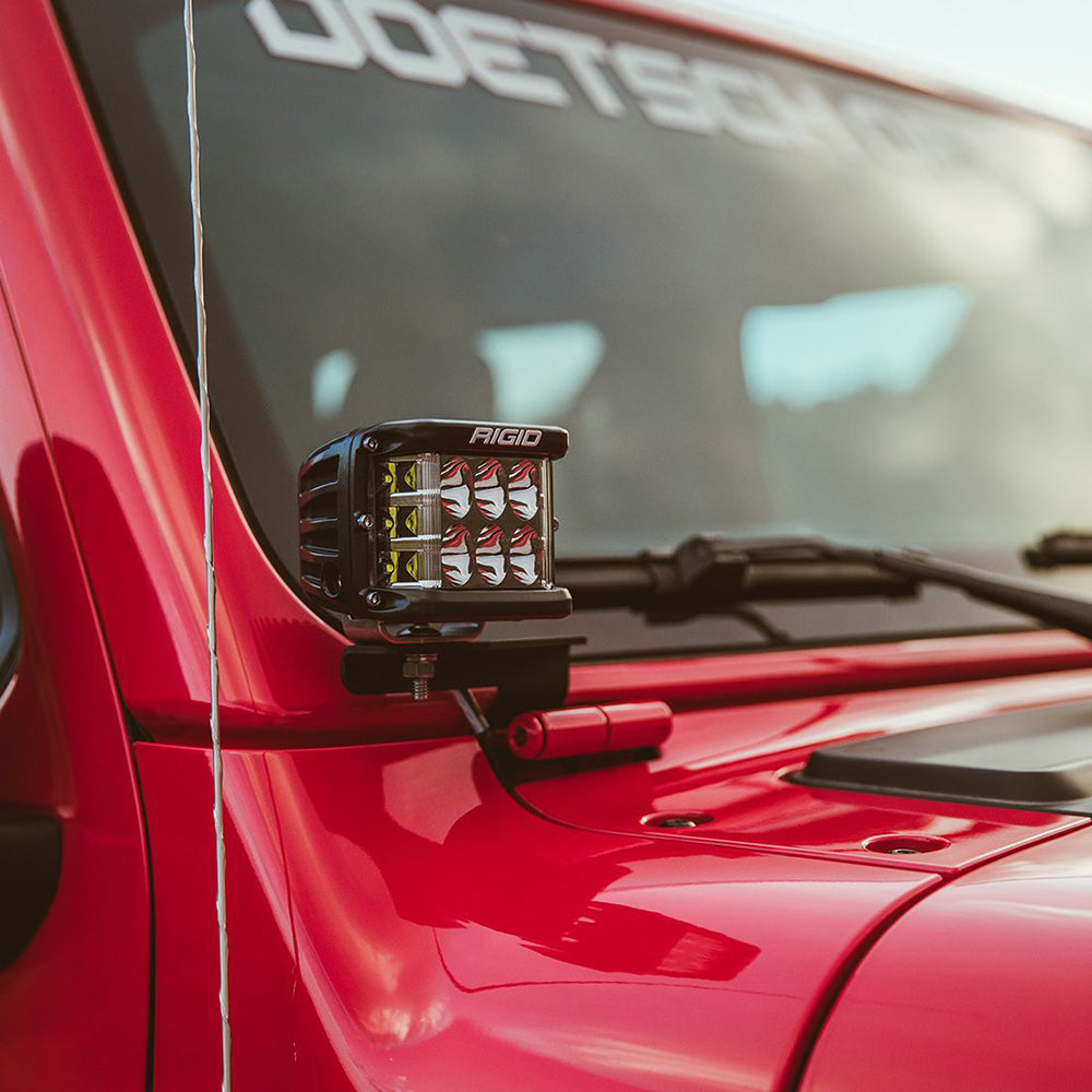 RIGID Industries 2018 Jeep Wrangler JL APillar Mount f2 DSeries DSS SRM or Ignite Lights
