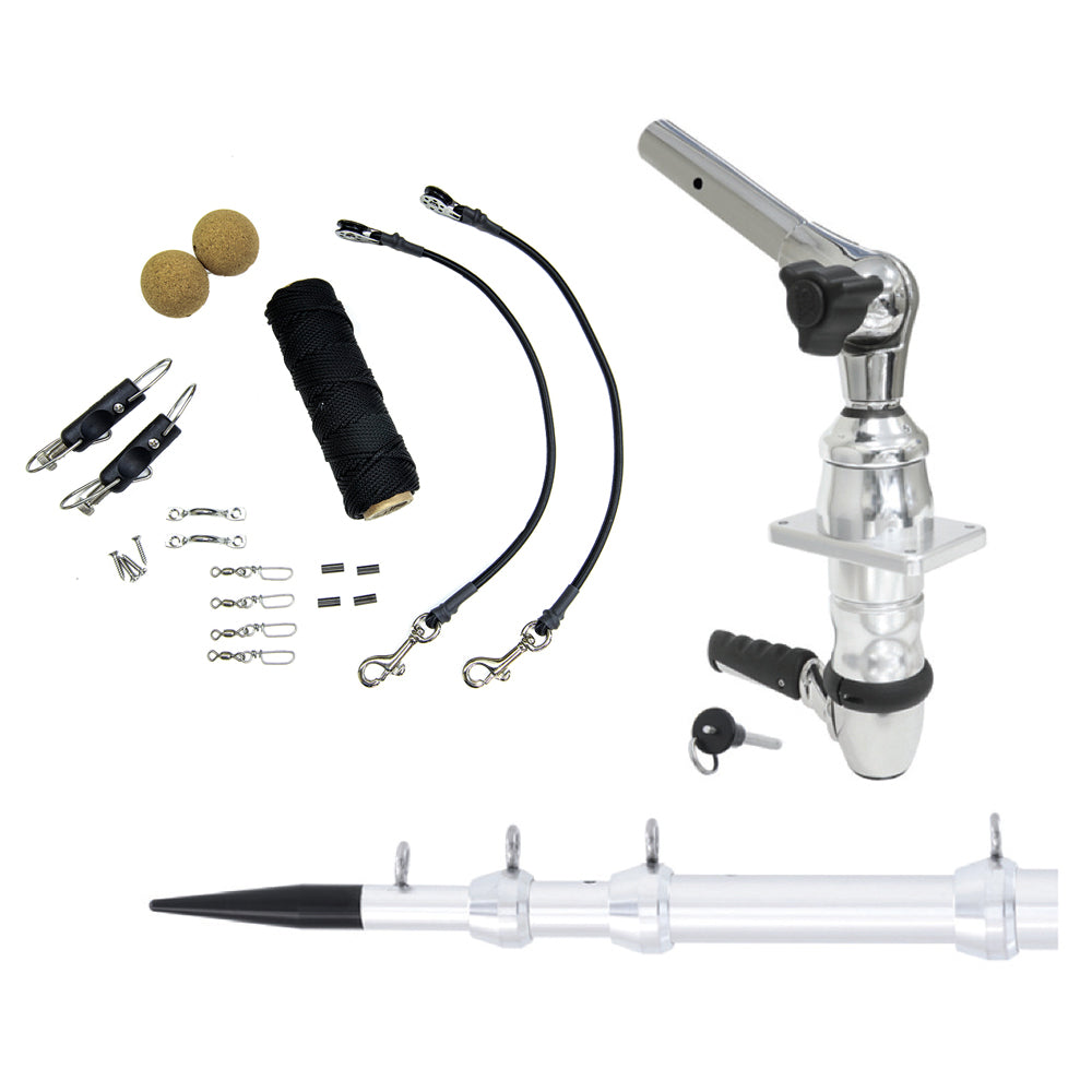 Tigress XD Top Mount System 15 Silver Outriggers Elite Rigging Kit