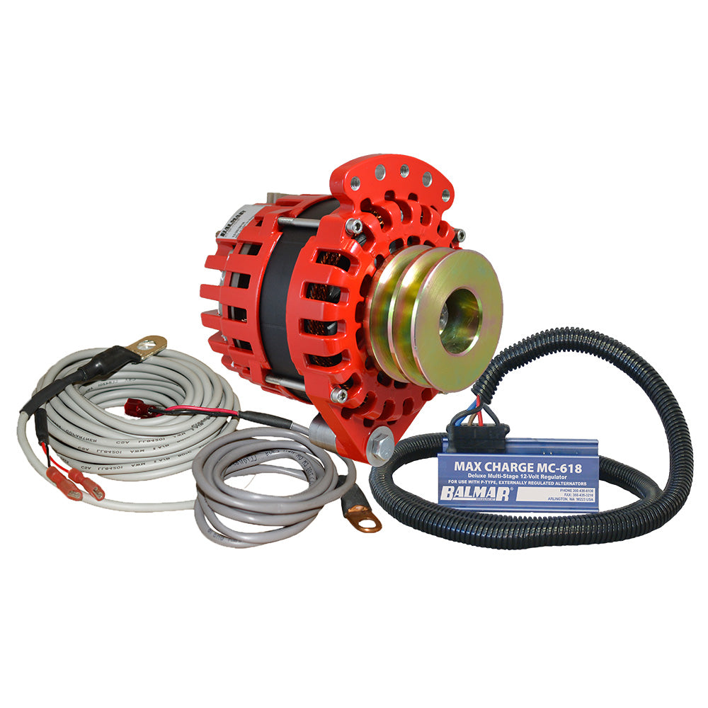 Balmar Alternator 12 Single Foot Dual V Pulley Regulator Temp Sensor 170A Kit 12V