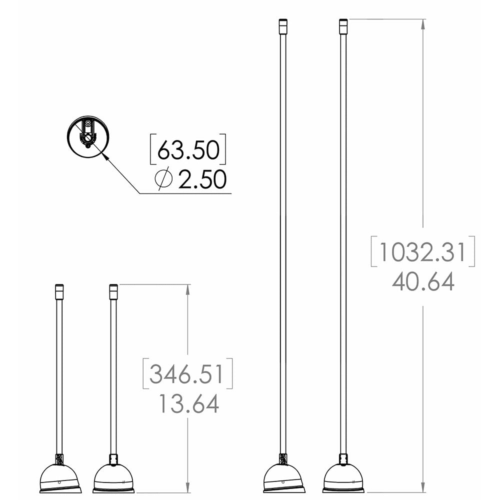 Lumitec Contour Anchor Light 12 Black Shaft White Base