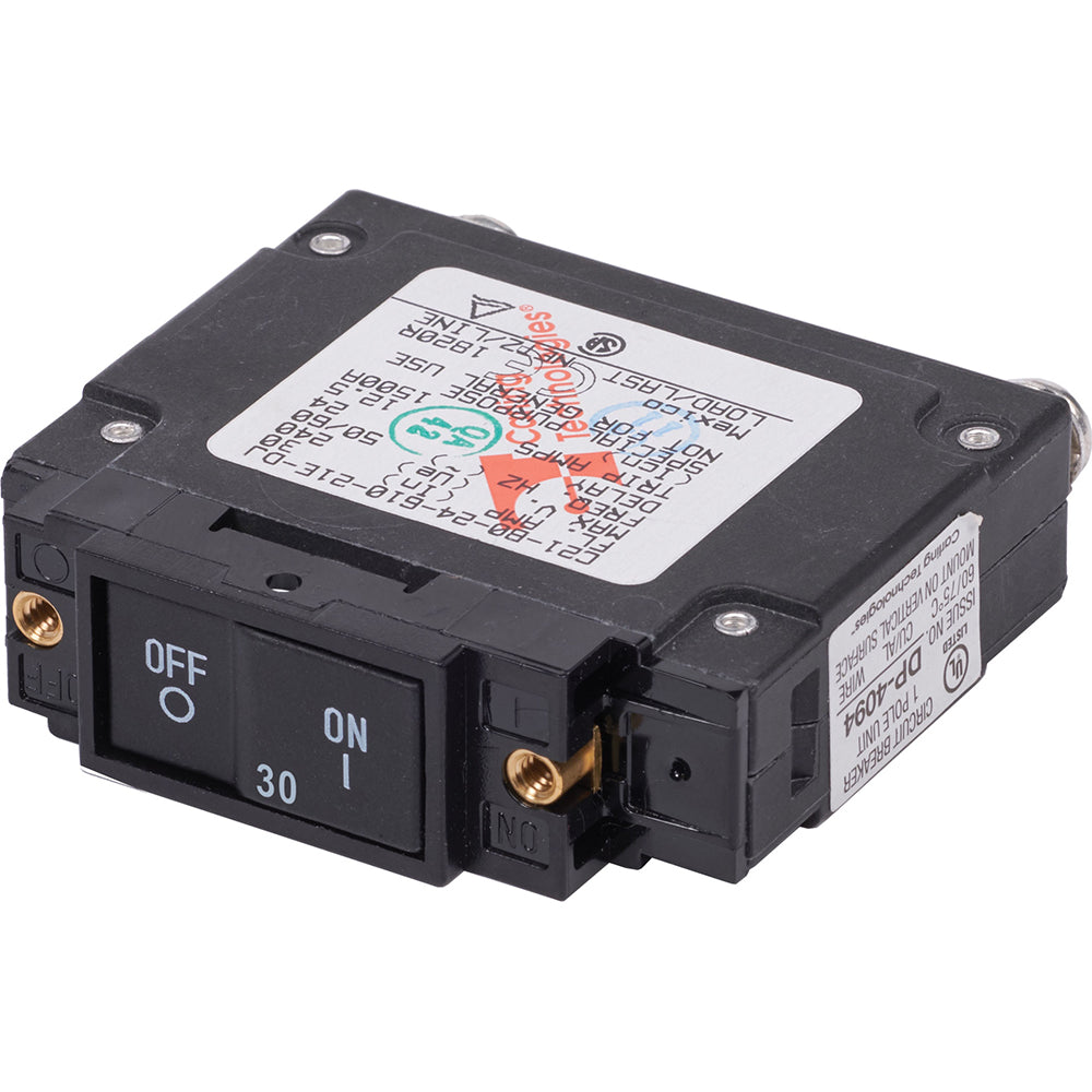 Blue Sea 7458 UL489 Circuit Breaker 30A Flat Rocker