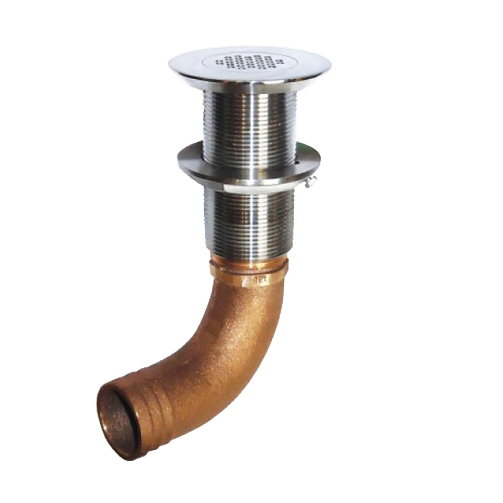 GROCO 112 Hose Barb Stainless Straight Deck Drain