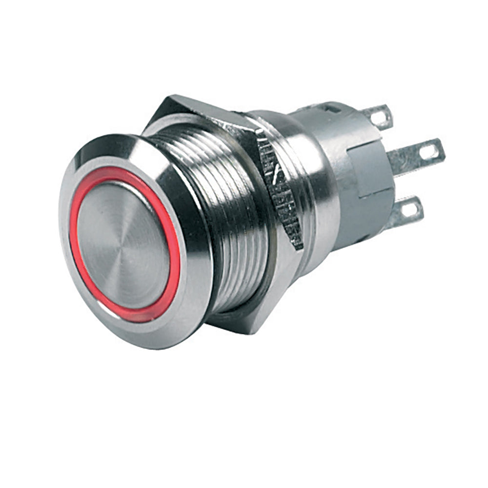 BEP PushButton Switch 12V Momentary OnOff Red LED