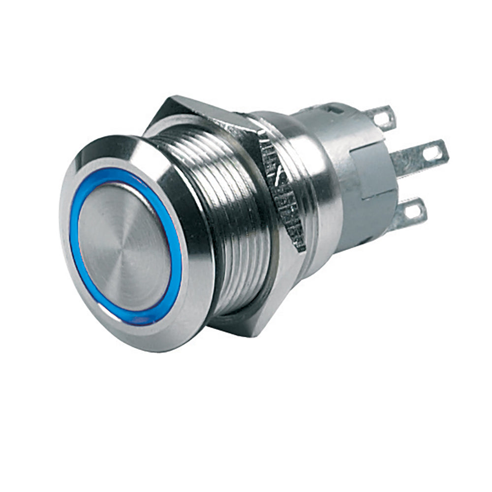 BEP PushButton Switch 12V Momentary OnOff Blue LED
