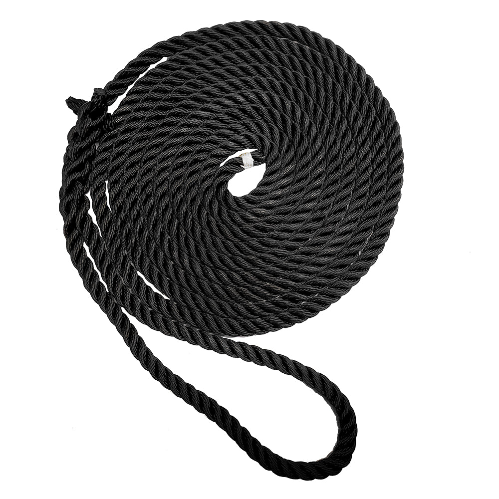 New England Ropes 34 Premium 3Strand Dock Line Black 35
