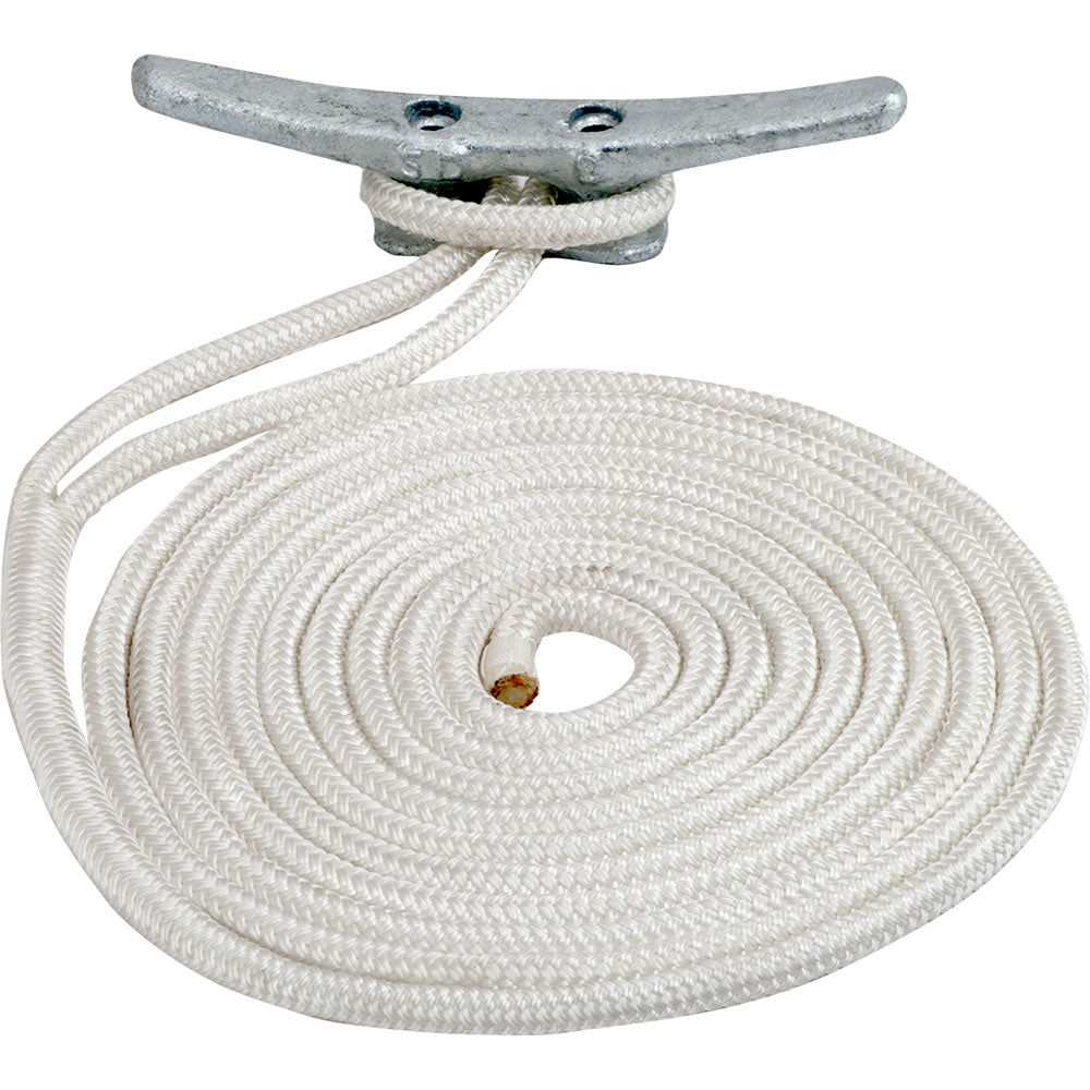 SeaDog Double Braided Nylon Dock Line 12 x 10 White