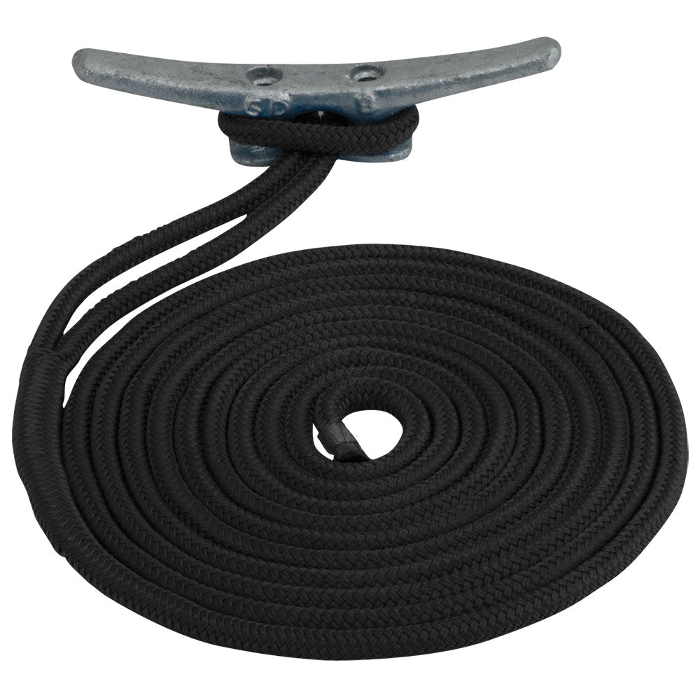 SeaDog Double Braided Nylon Dock Line 58 x 20 Black