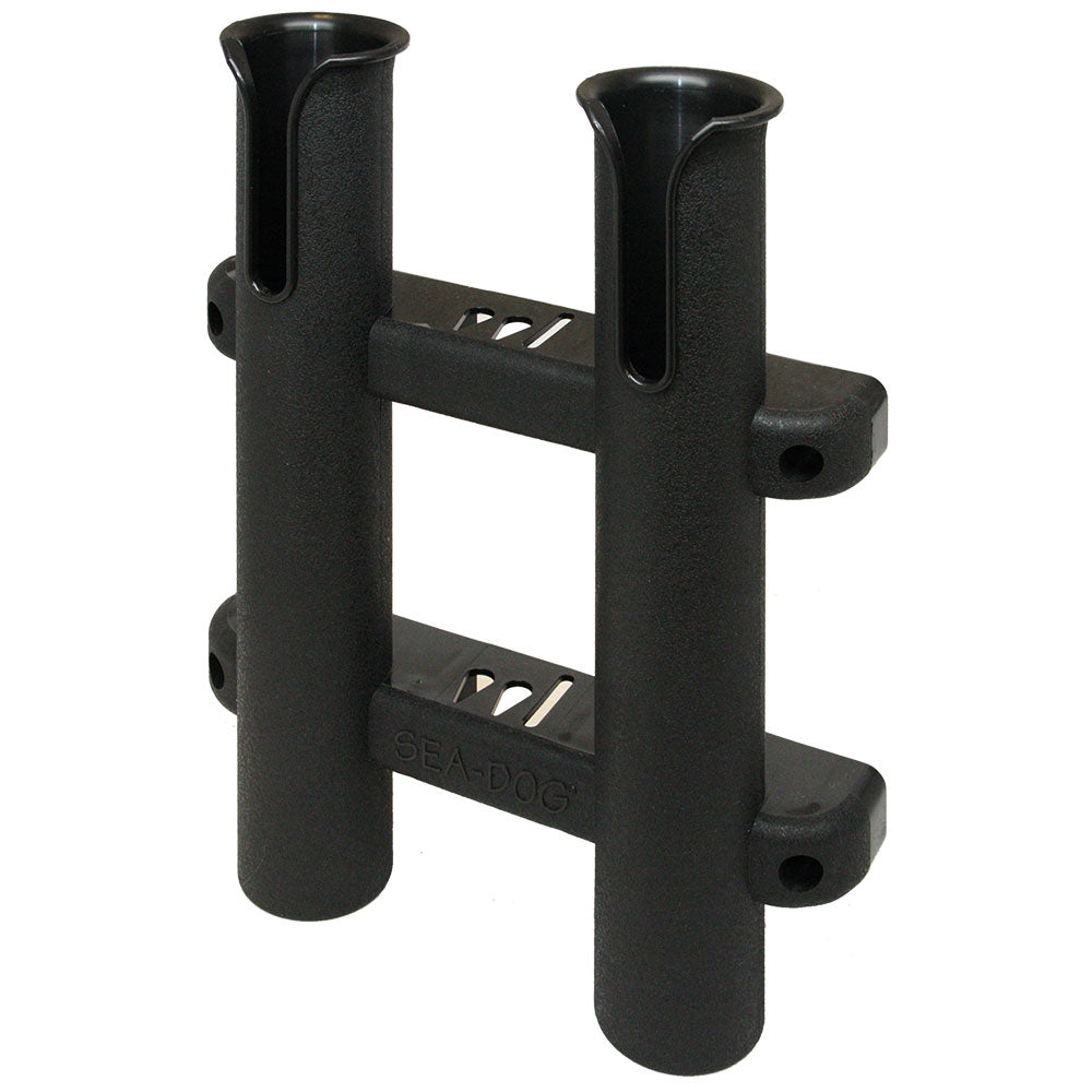 SeaDog Two Pole Side Mount Rod Storage Rack Black
