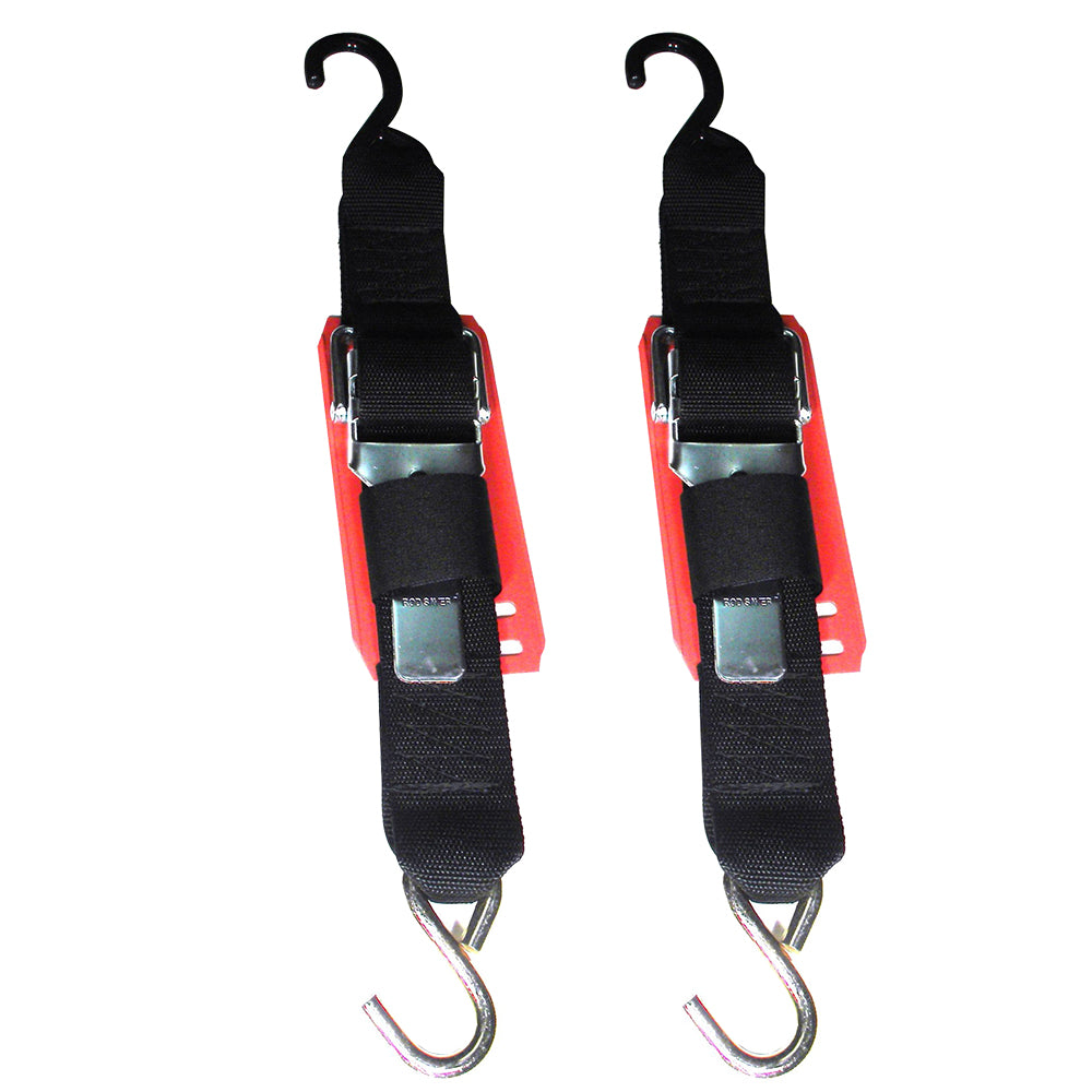 Rod Saver Paddle Buckle Trailer TieDown wVinyl Pad 2 x 4 Pair