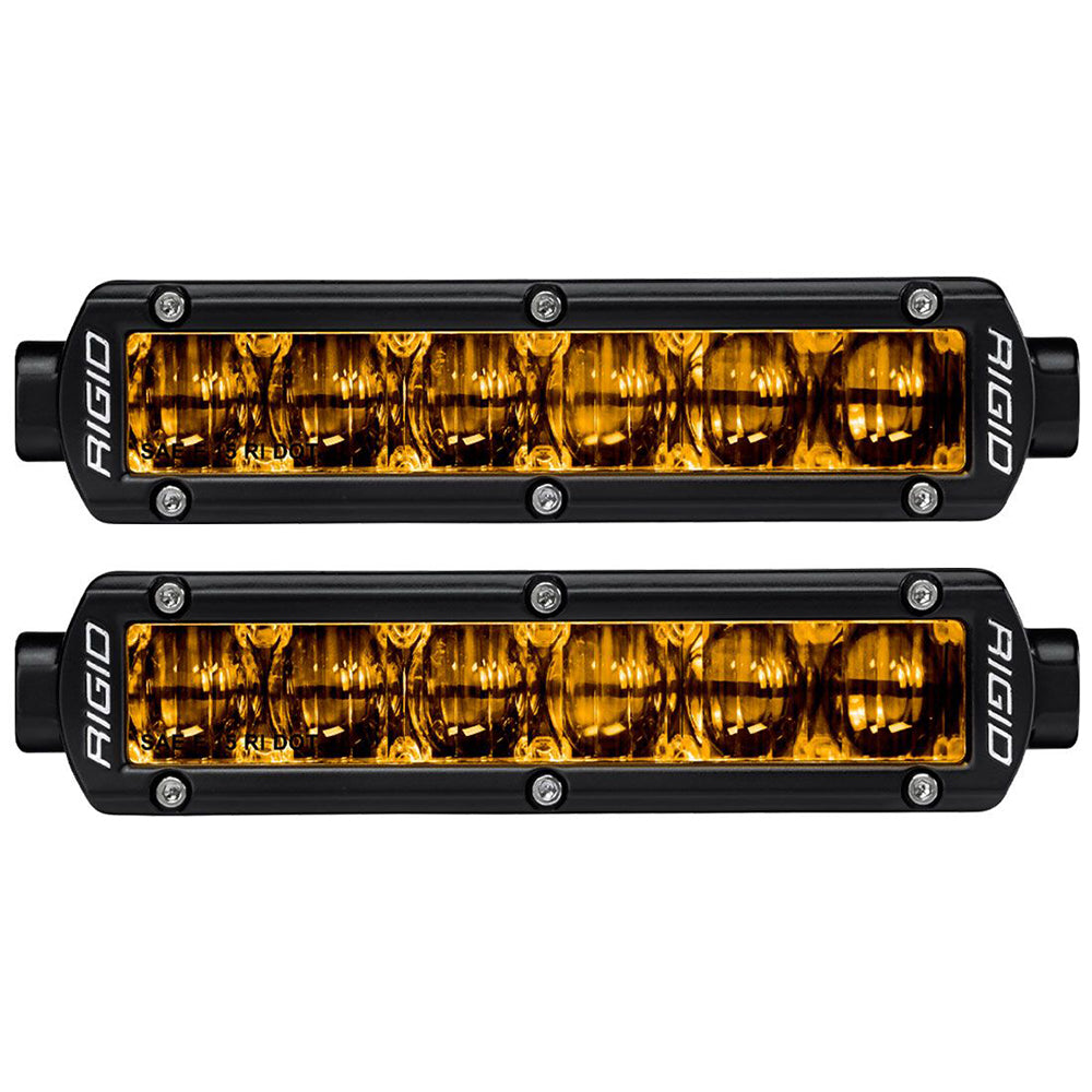 RIGID Industries 6 SRSeries SAE Compliant Fog Light Black wYellow Light
