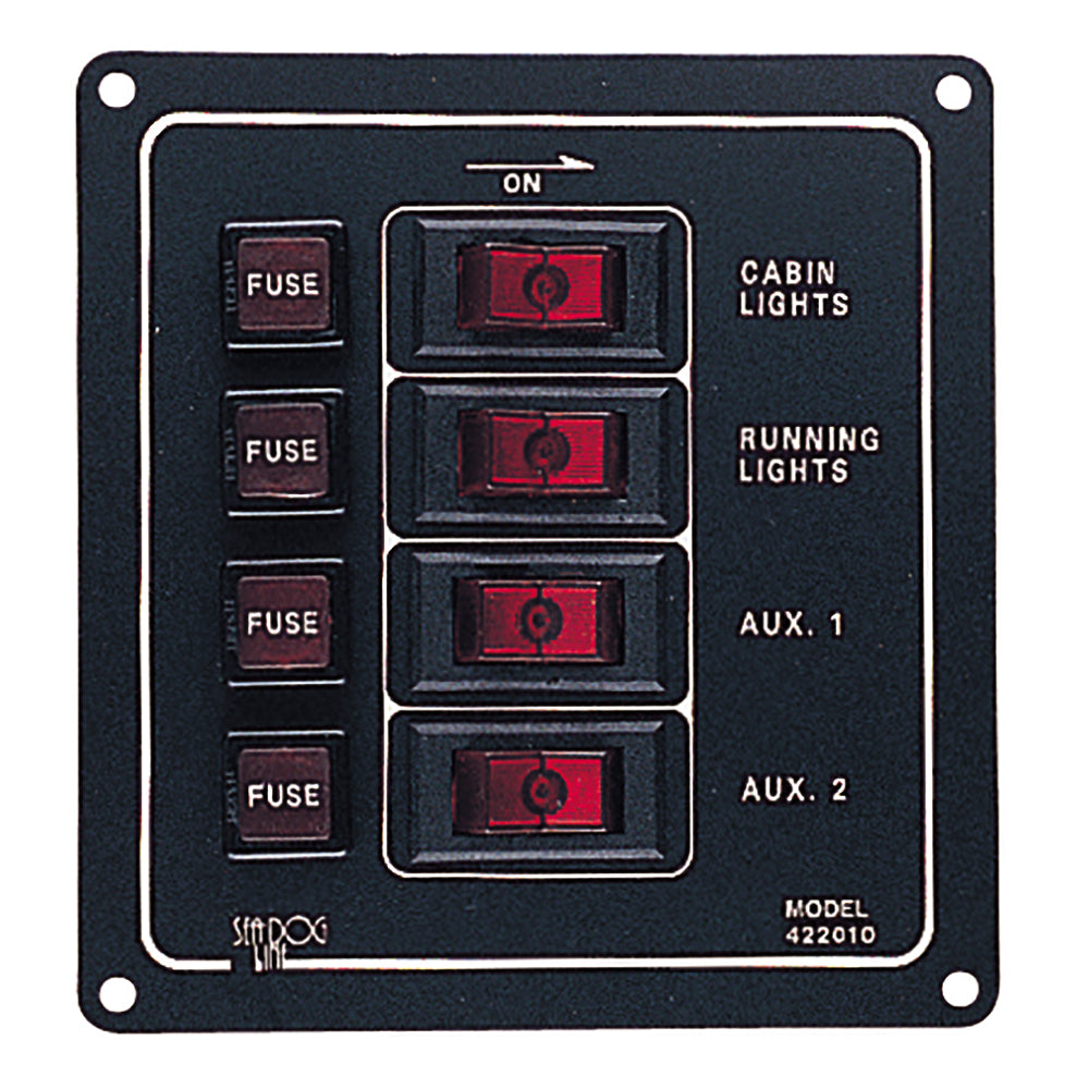 SeaDog Aluminum Switch Panel Vertical 4 Switch