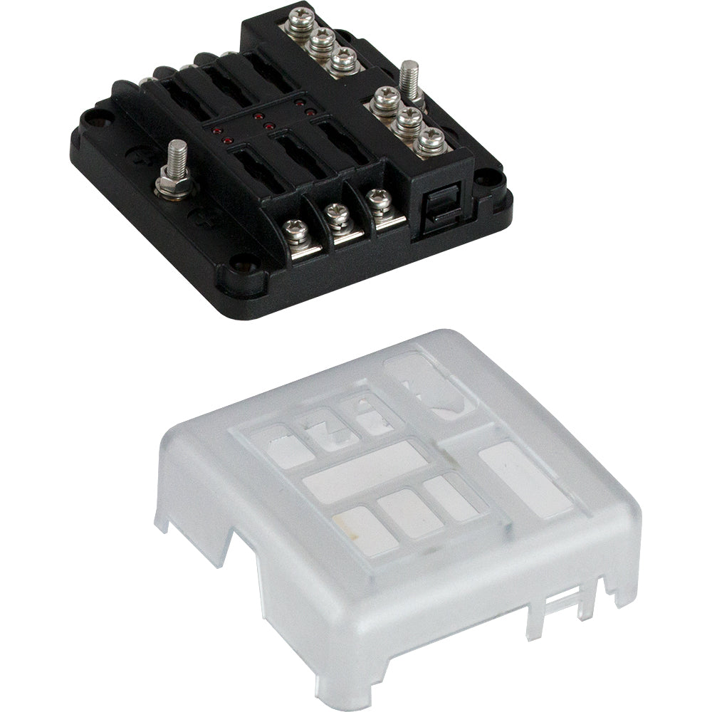 SeaDog Blade Style LED Indicator Fuse Block wNegative Bus Bar 6 Circuit