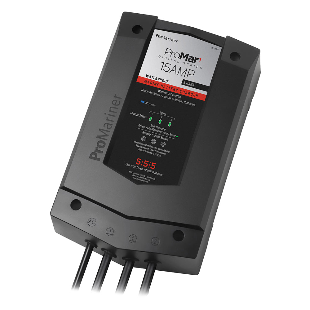 ProMariner ProMar1 DS Digital 15 Amp 3 Bank Charger