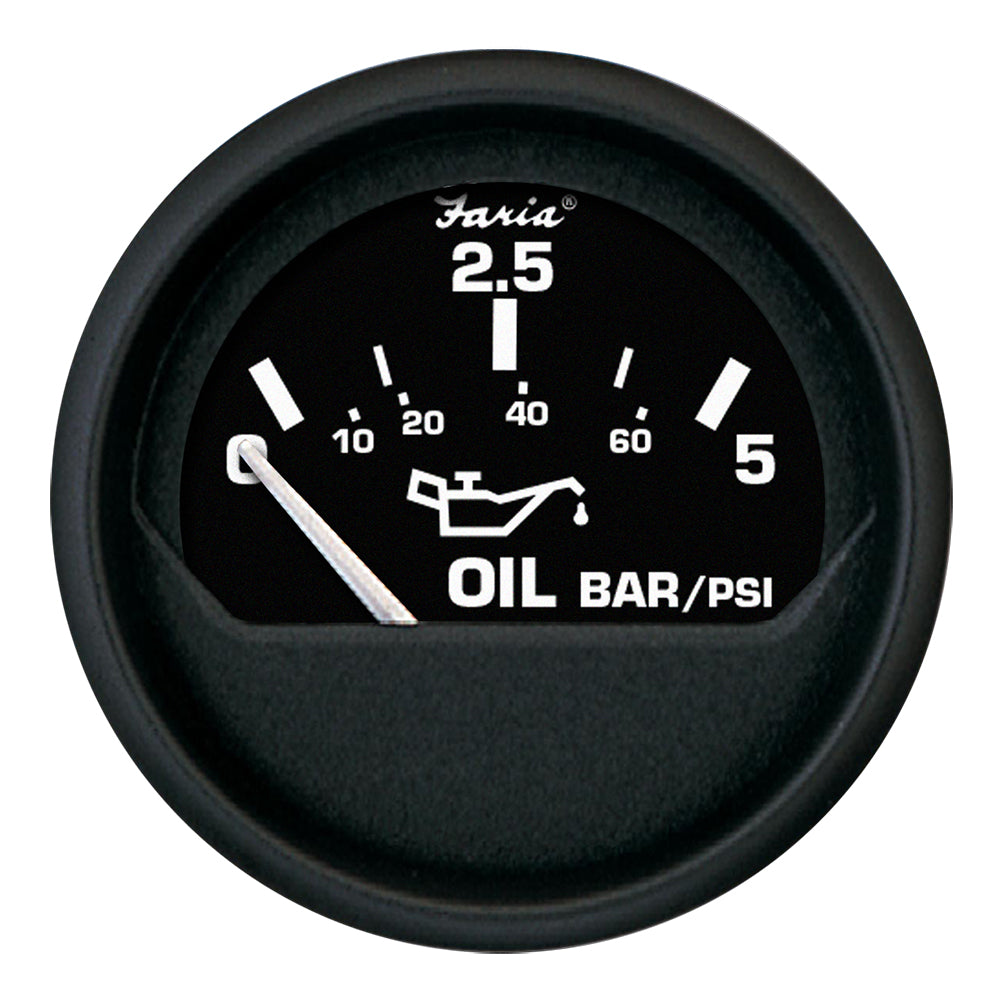 Faria Euro Black 2 Oil Pressure Gauge Metric 5 Bar