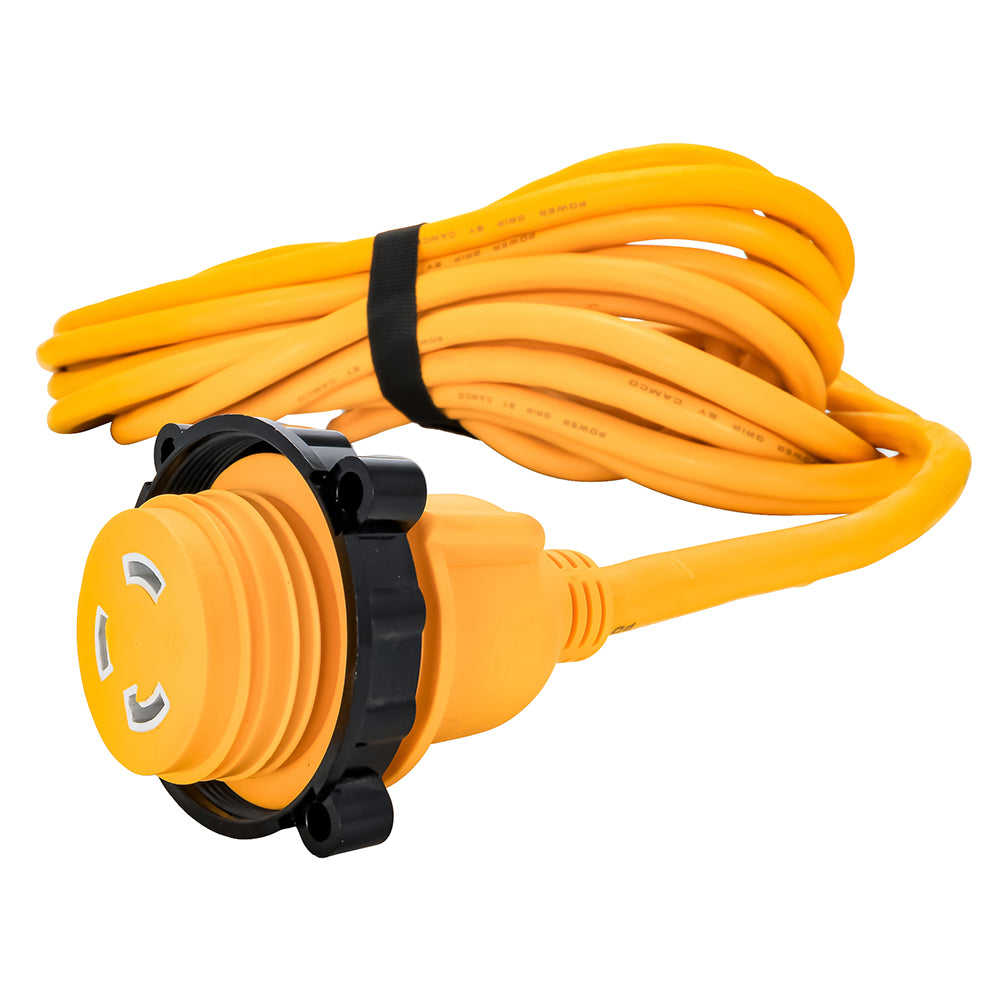 Camco 30 Amp Power Grip Marine Extension Cord 50 MLockingFLocking Adapter