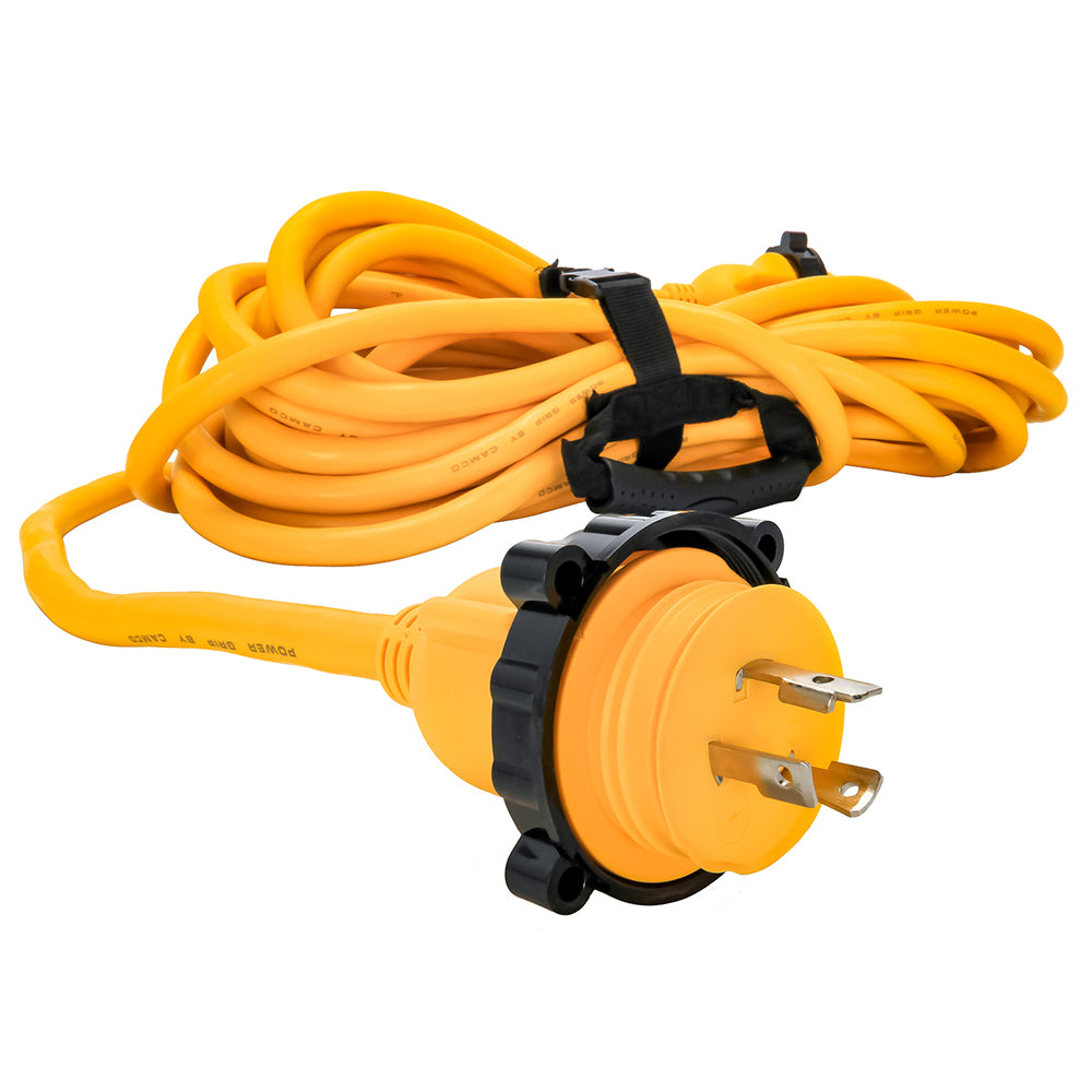 Camco 30 Amp Power Grip Marine Extension Cord 50 MLockingFLocking Adapter