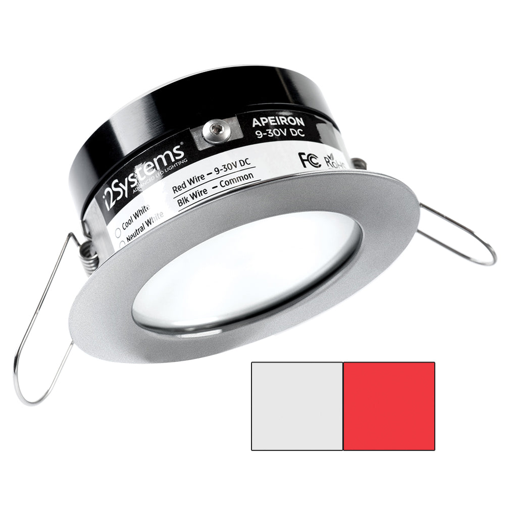 i2Systems Apeiron PRO A503 3W Spring Mount Light Round Cool White Red Brushed Nickel Finish