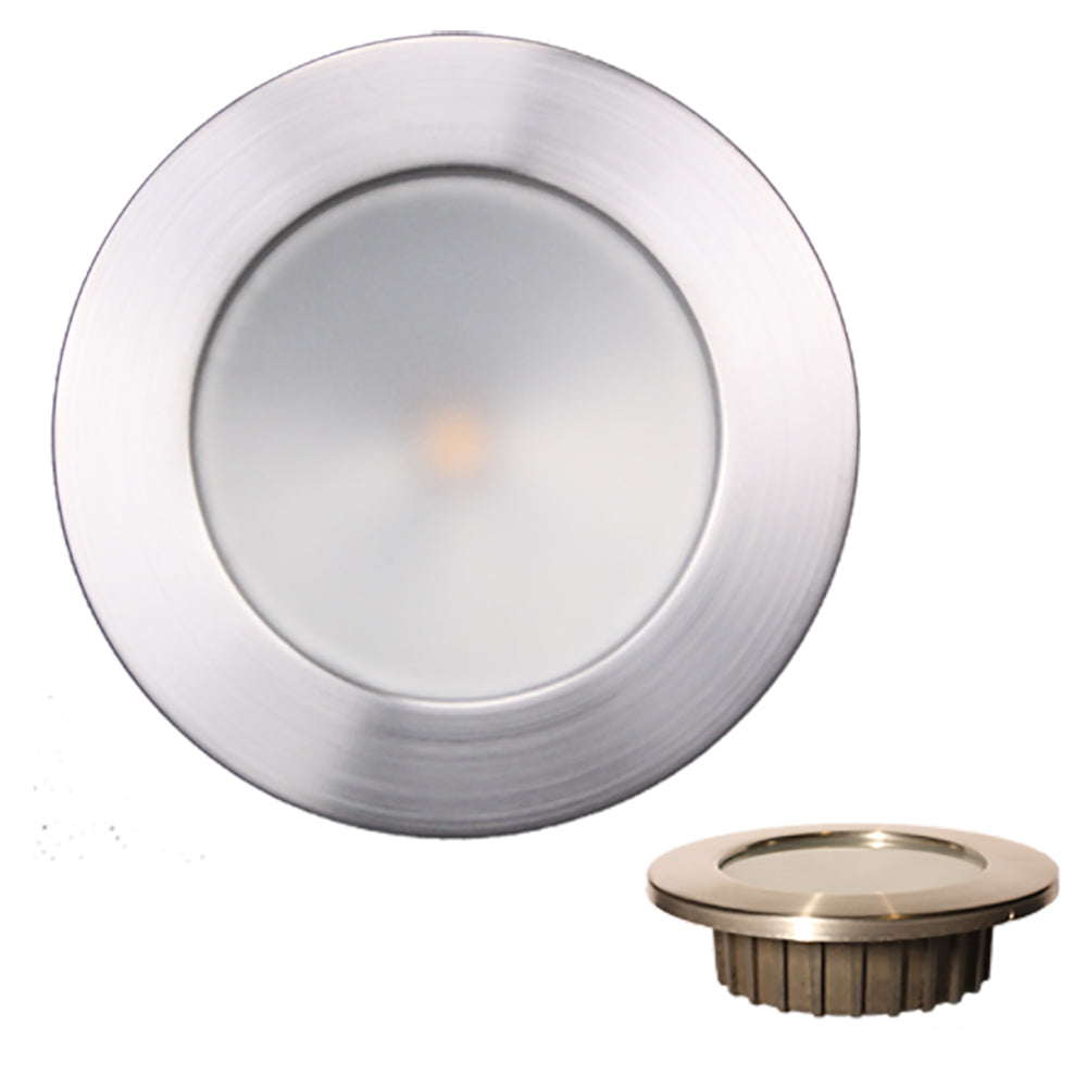 Lunasea ZERO EMI Recessed 35 LED Light Warm White Red wBrushed Stainless Steel Bezel 12VDC