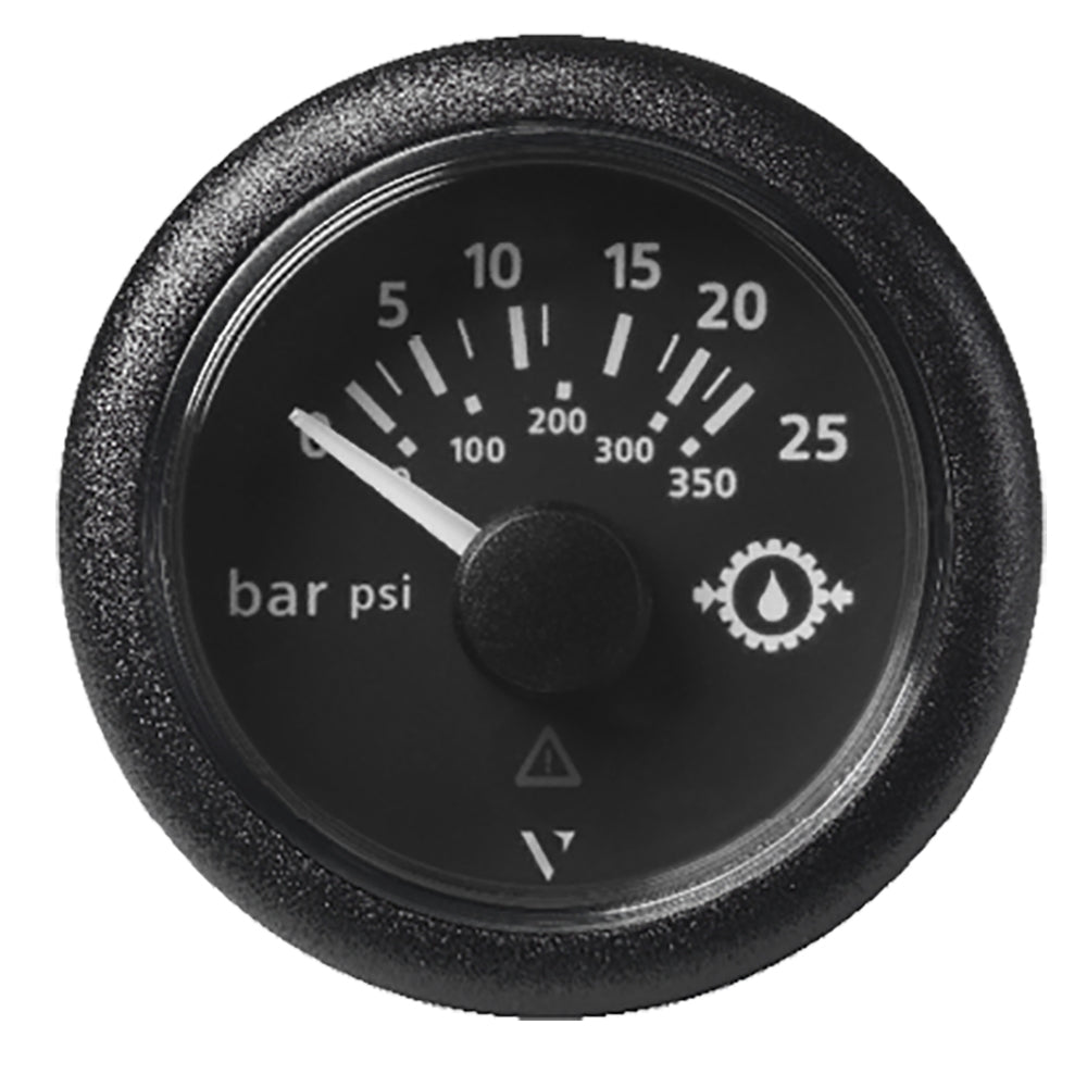 Veratron 52MM 2116 ViewLine Transmission Oil Pressure 25 Bar350 PSI Black Dial Round Bezel