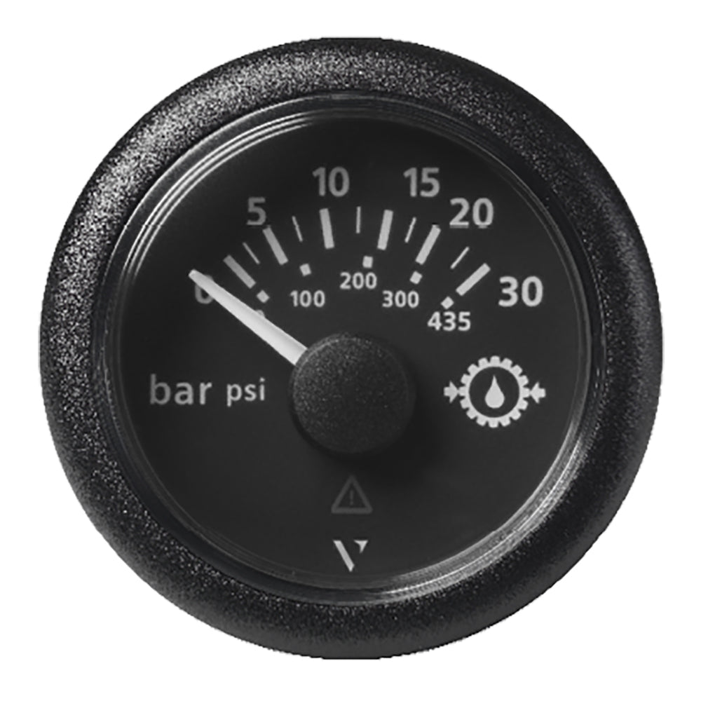 Veratron 52MM 2116 ViewLine Transmission Oil Pressure 30 Bar435 PSI Black Dial Round Bezel