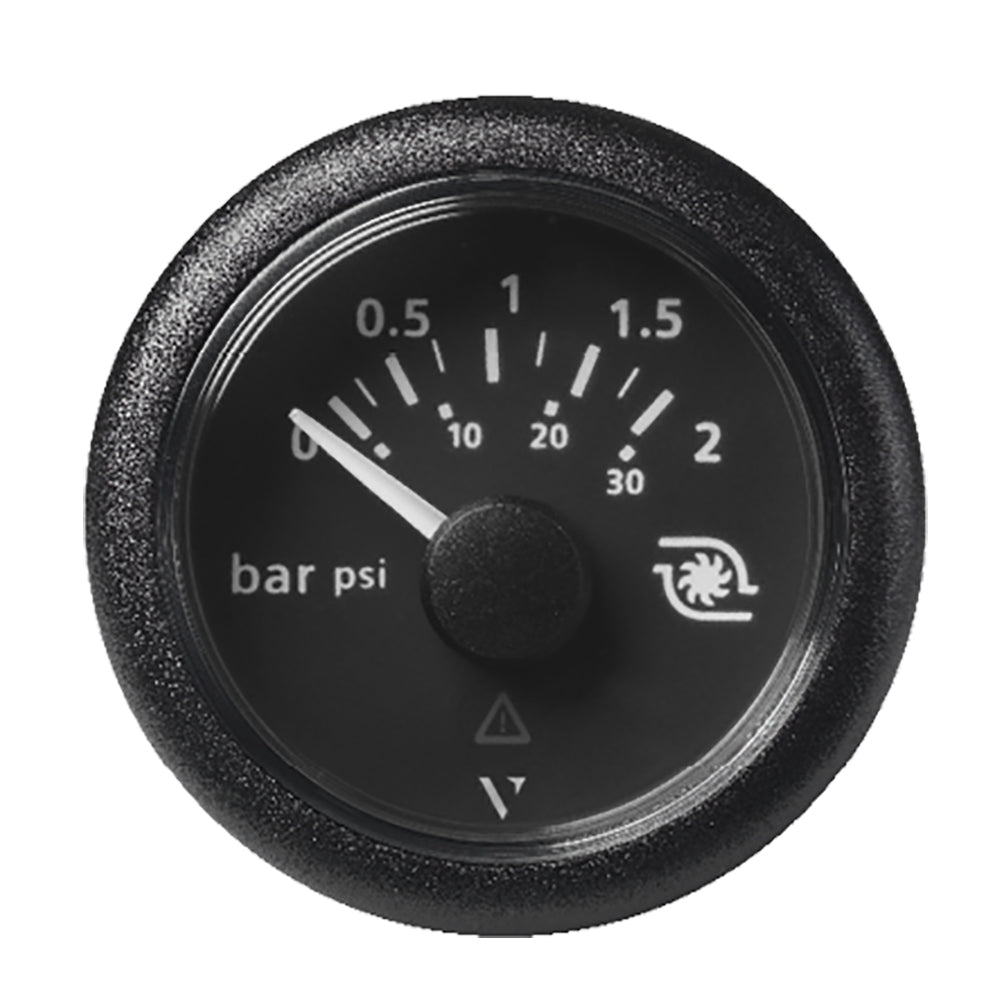 Veratron 52MM 2116 ViewLine Boost Pressure Gauge 2 Bar30 PSI Black Dial Round Bezel