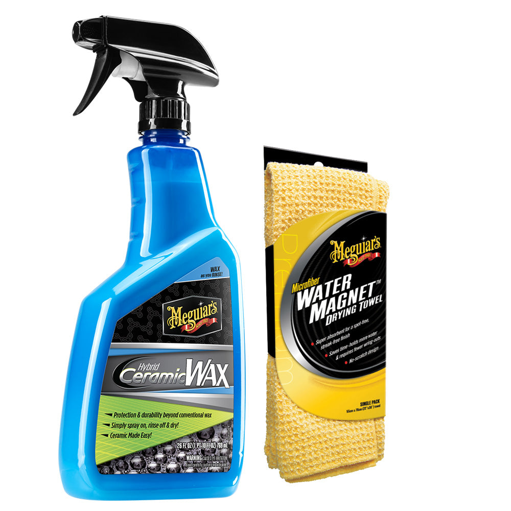 Meguiars Hybrid Ceramic Wax wWater Magnet Microfiber Drying Towel 22 x 30