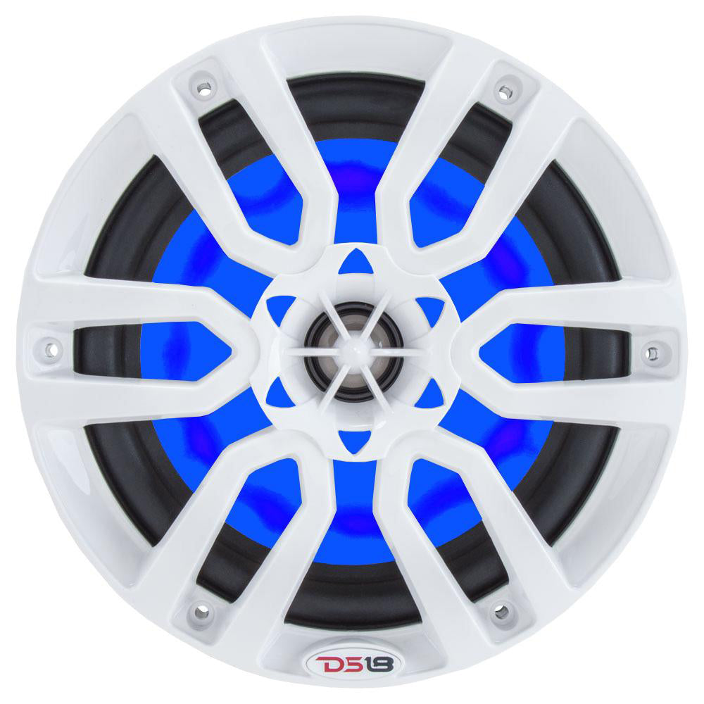 DS18 HYDRO 8 2Way Marine Speakers wRGB LED Lights 375W White