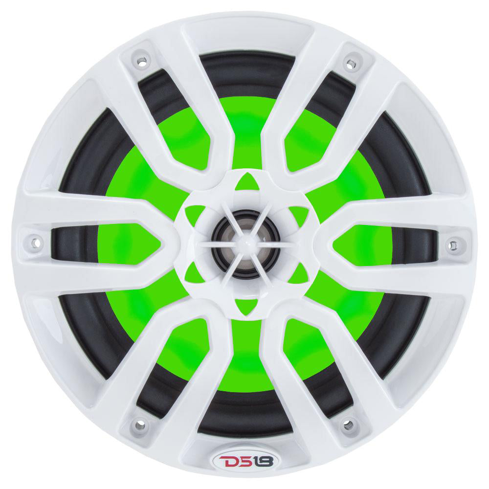 DS18 HYDRO 8 2Way Marine Speakers wRGB LED Lights 375W White