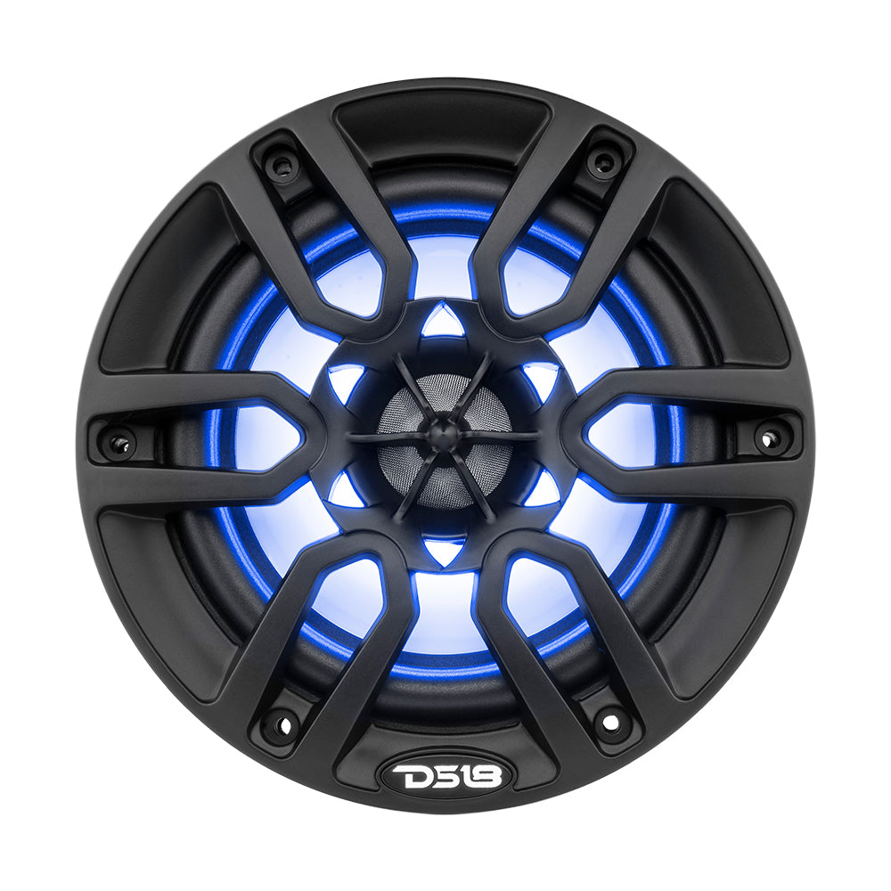DS18 HYDRO 65 2Way Marine Speakers wRBG LED Lights 300W Matte Black