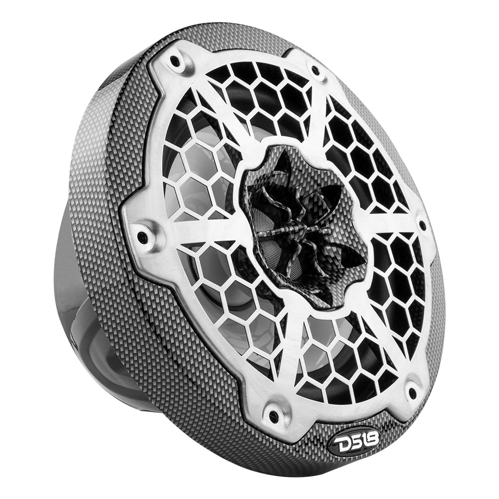 DS18 HYDRO 65 2Way Marine Speakers wRGB LED Lights 300W Black Carbon Fiber