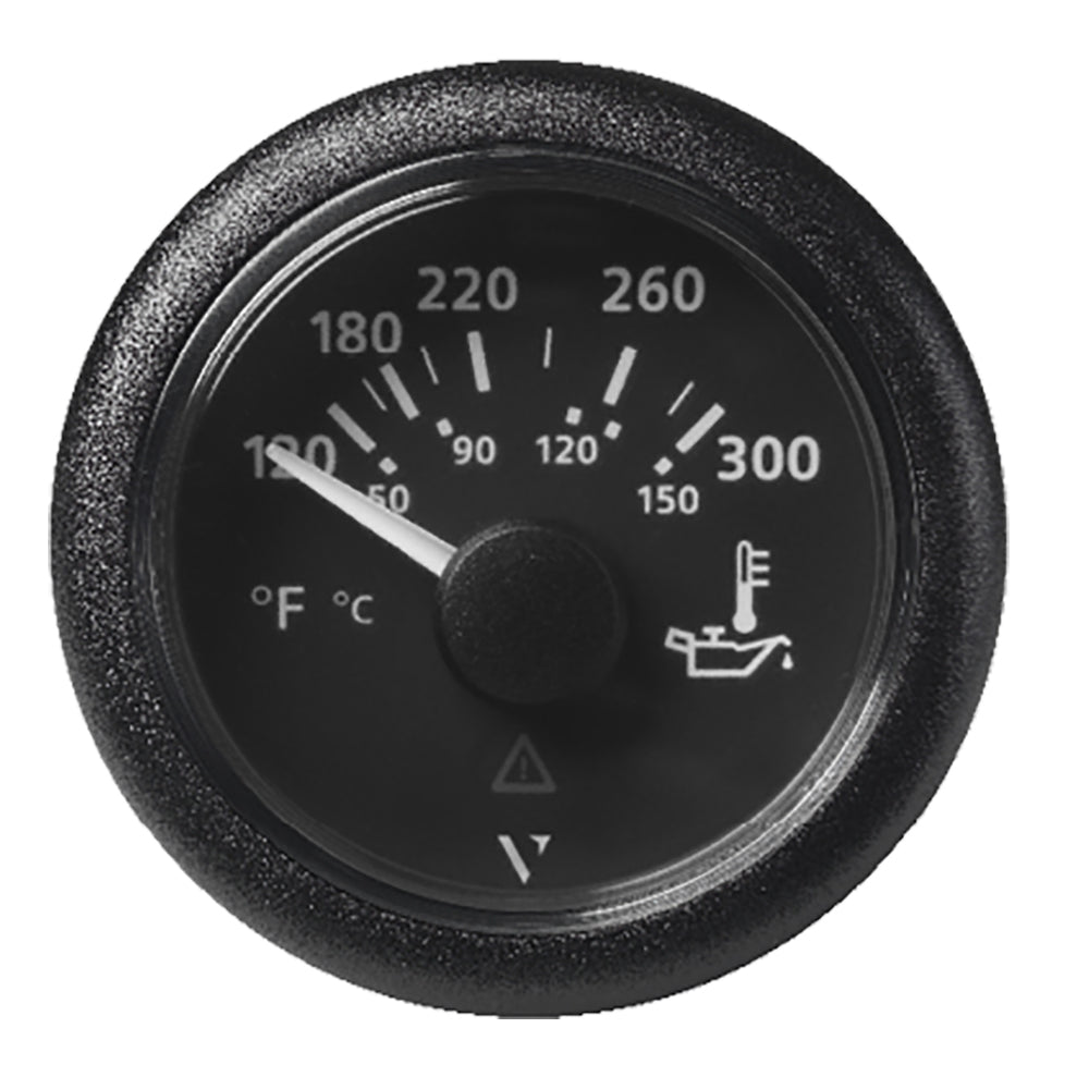 Veratron 52MM 2116 ViewLine Oil Temperature Gauge 120300F Black Dial Bezel