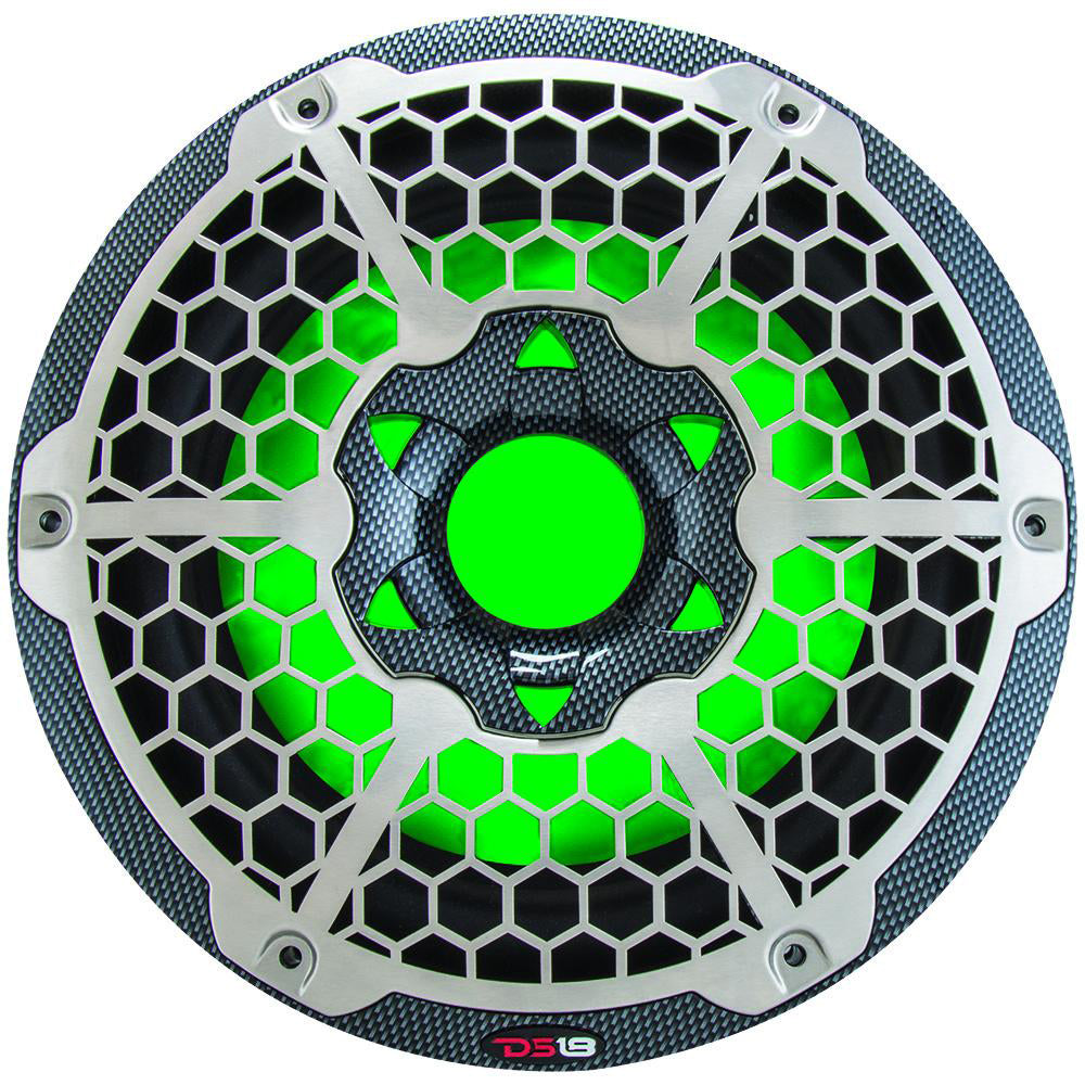 DS18 HYDRO 10 Subwoofer wRGB Lights 600W Carbon Fiber