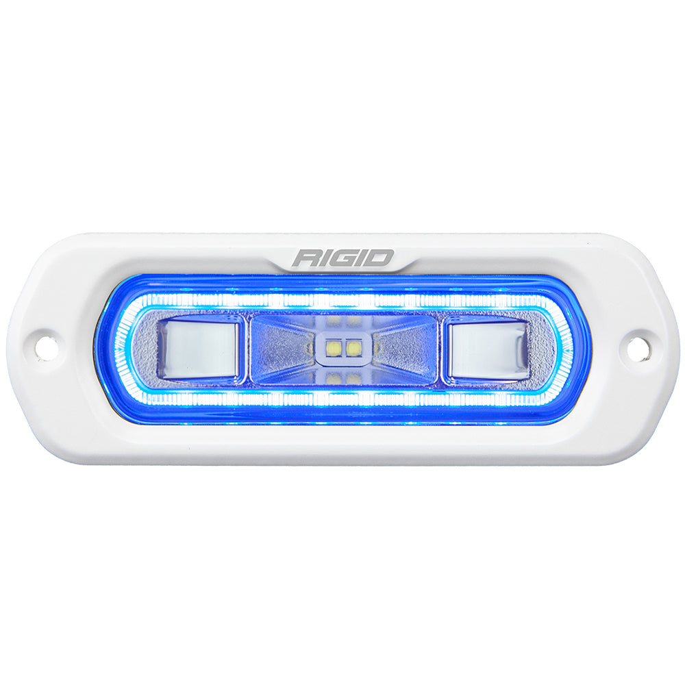 RIGID Industries SRL Series Marine Spreader Light White Flush Mount White Light wBlue Halo