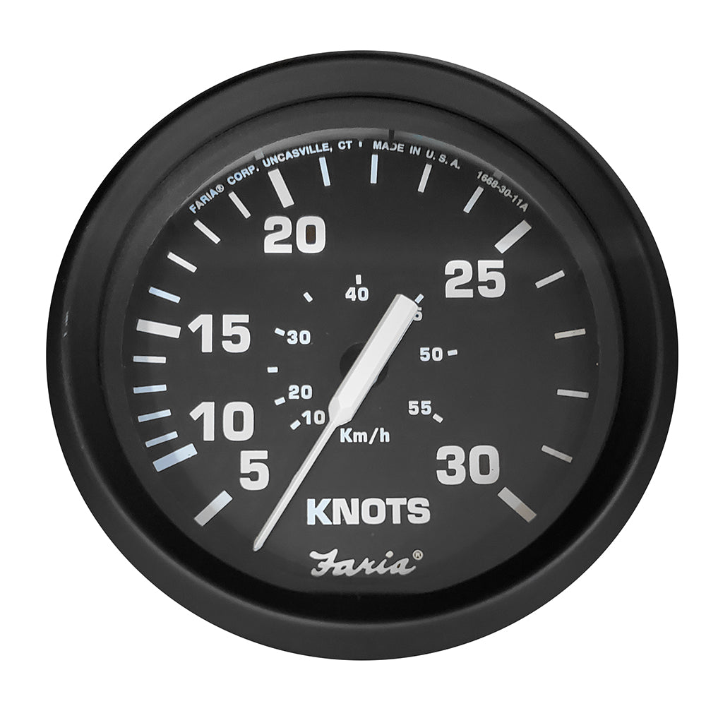 Faria Euro Black 4 Speedometer 30 Knot Pitot