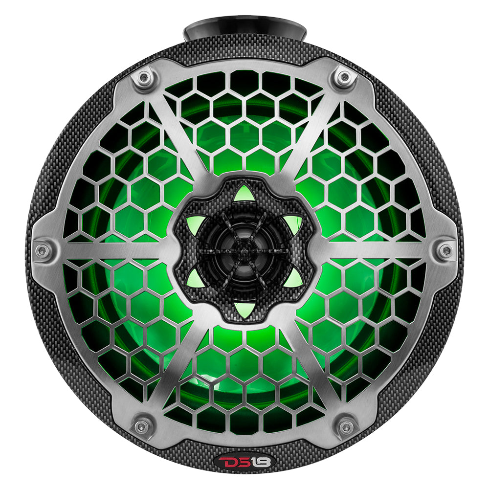 DS18 HYDRO 8 Compact Wakeboard Pod Tower wRGB Light 375W Black Carbon Fiber