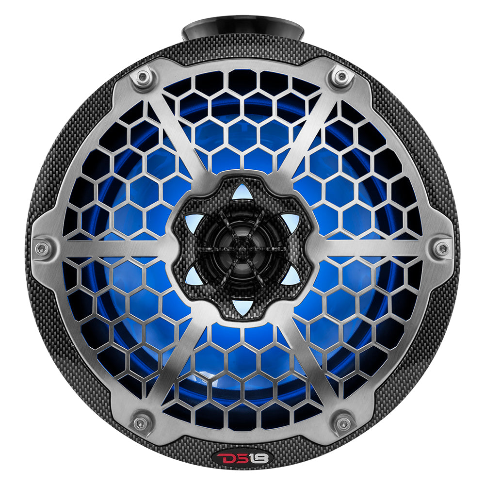 DS18 HYDRO 8 Compact Wakeboard Pod Tower wRGB Light 375W Black Carbon Fiber