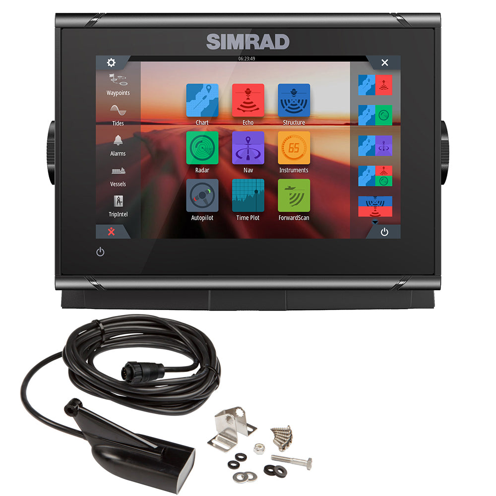Simrad GO7 XSR ChartplotterFishfinder wHDI Transom Mount Transducer CMAP Discover Chart