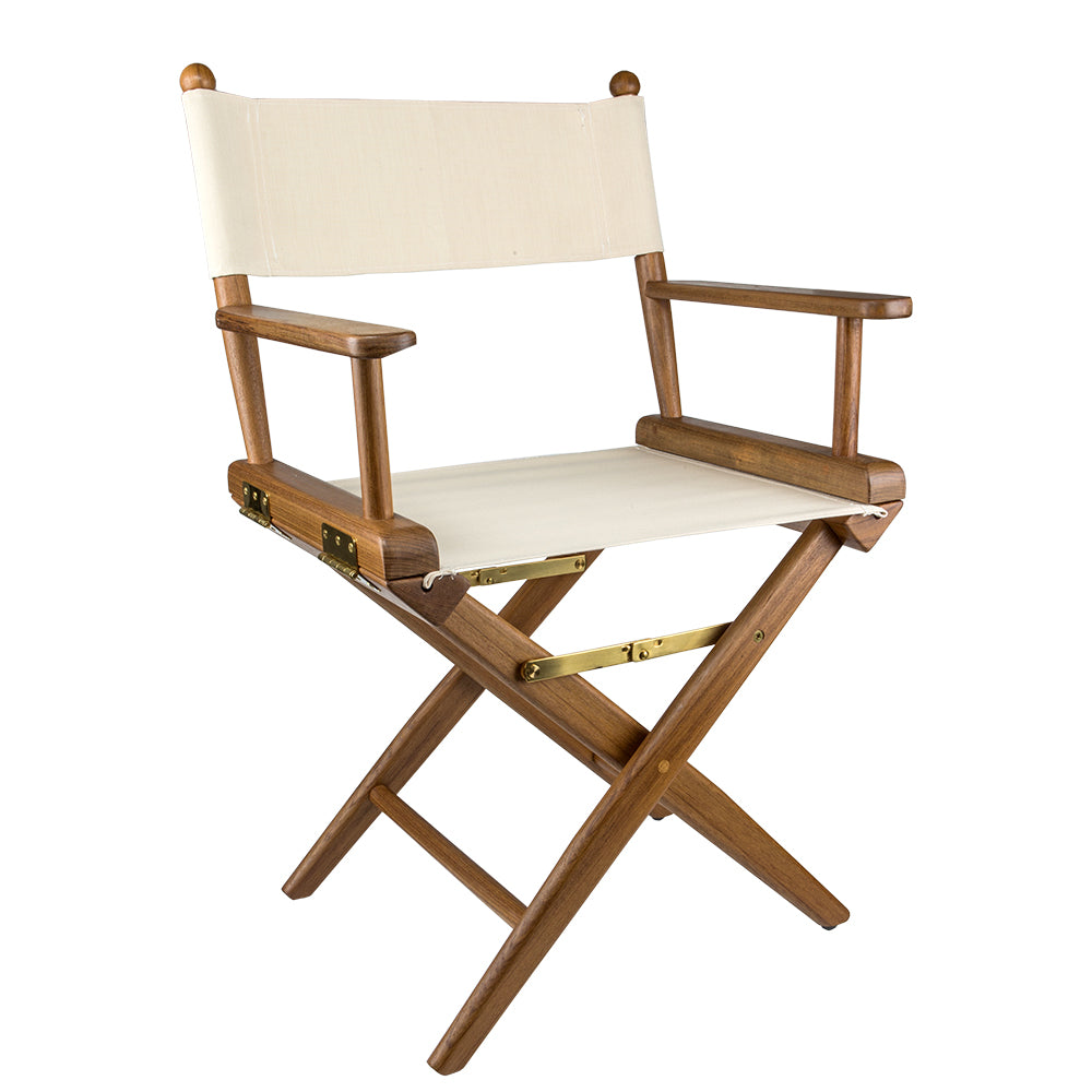 Whitecap Directors Chair wNatural Seat Covers Teak