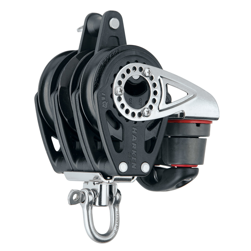 Harken 57mm Triple Carbo Block Swivel Becket Cam Cleat