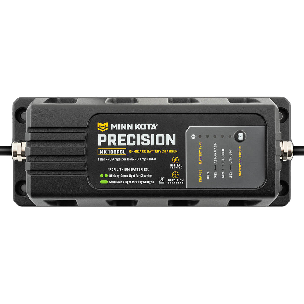 Minn Kota OnBoard Precision Charger MK106 PCL 1 Bank x 6 AMP LI Optimized Charger