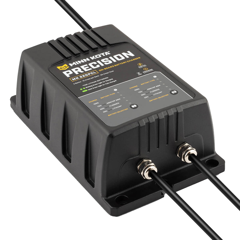 Minn Kota OnBoard Precision Charger MK220 PCL 2 Bank x 10 AMP LI Optimized Charger