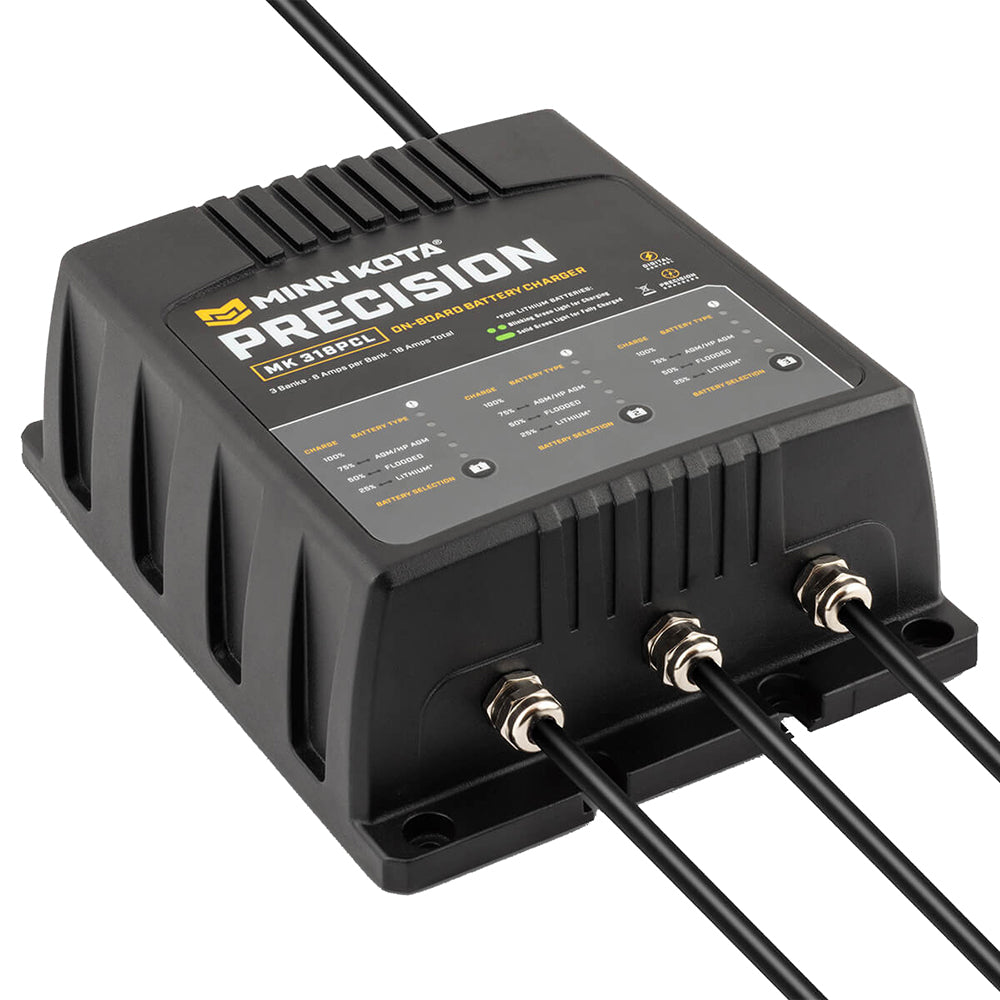 Minn Kota OnBoard Precision Charger MK318 PCL 3 Bank x 6 AMP LI Optimized Charger
