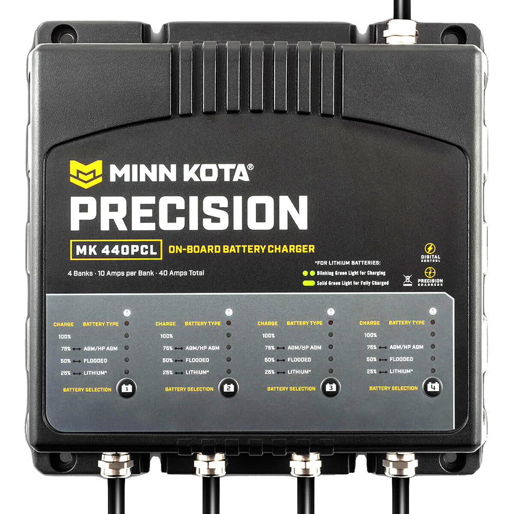 Minn Kota OnBoard Precision Charger MK440 PCL 4 Bank x 10 AMP LI Optimized Charger