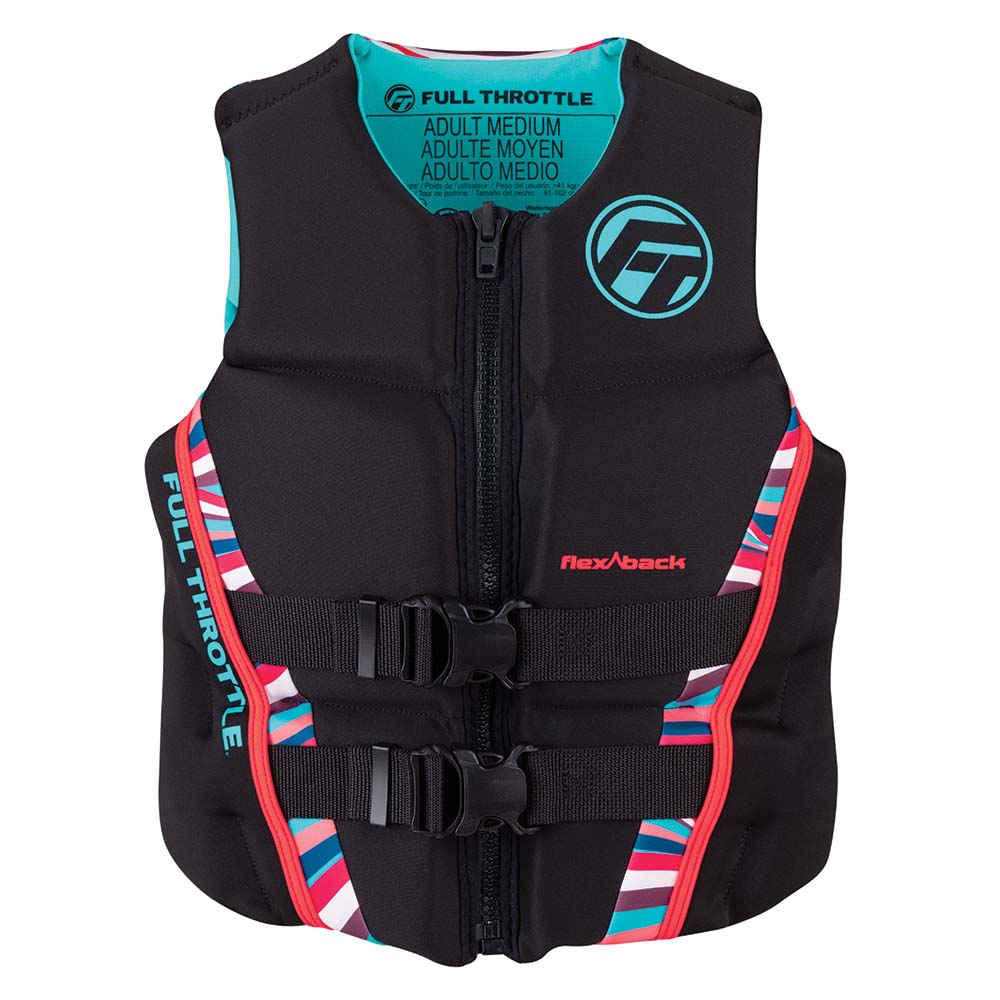 Full Throttle Womens RapidDry FlexBack Life Jacket Womens XS PinkBlack