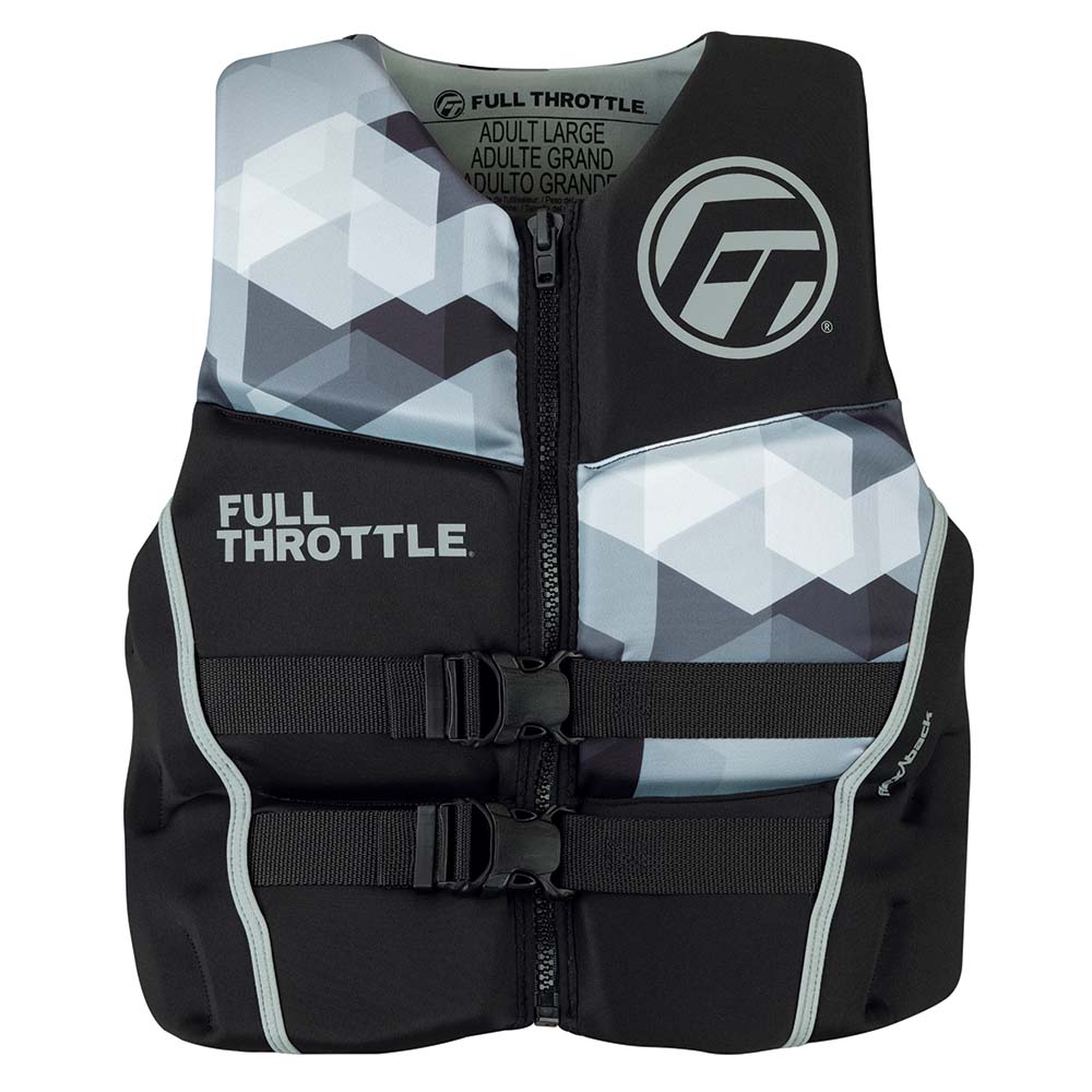 Full Throttle Mens RapidDry FlexBack Life Jacket XL BlackGrey